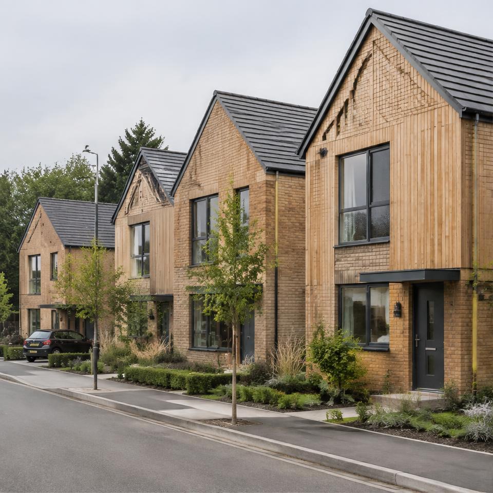 Illustrative image: contemporary UK-style modular homes